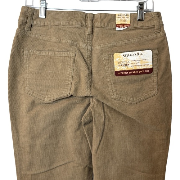 NWT St John’s Bay Corduroy Secretly Slender Boot Cut jeans pants tan women’s 8 - Picture 4 of 14